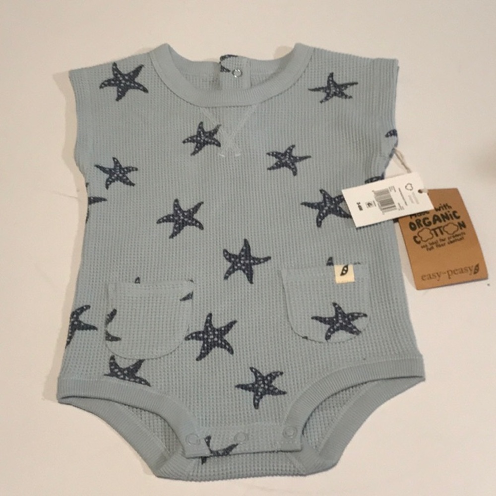NWT Easy-Peasy baby boy cotton waffle romper - 3-6 months